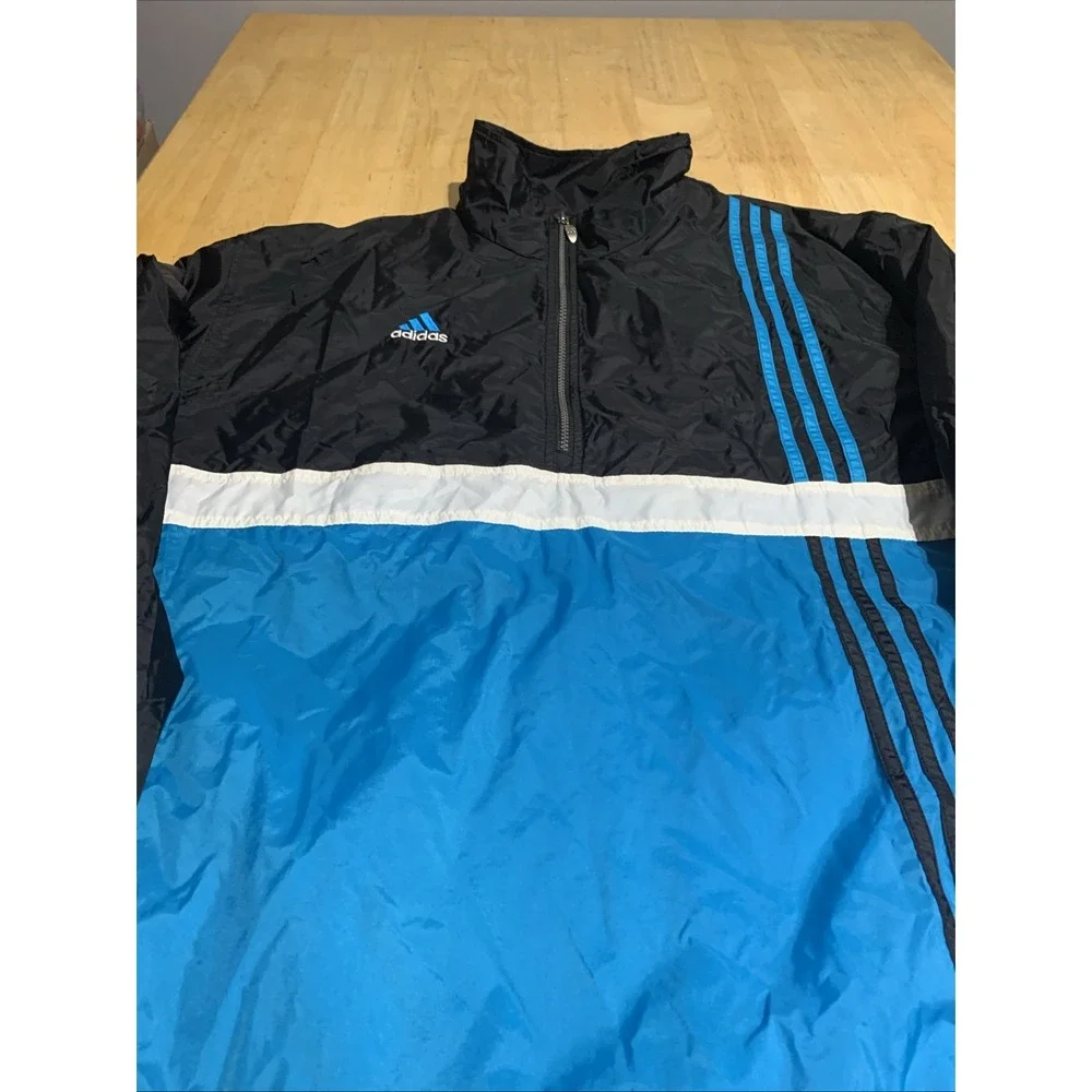 Vintage 90s Adidas 1/2 Zip Pullover‎ TRACKER HZ Jacket Windbreaker Men Large